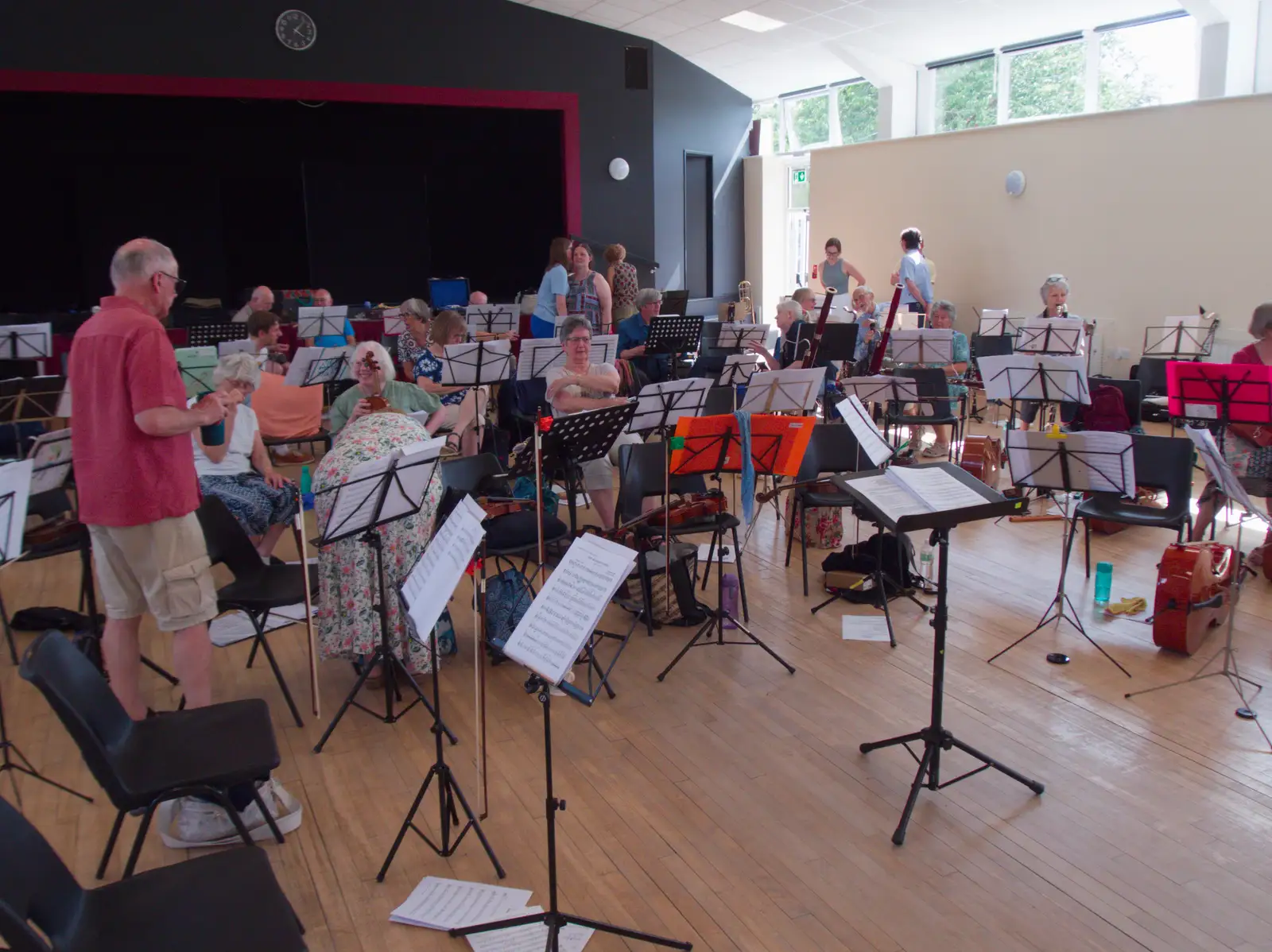 In Risby's giant village hall, from An Orchestral Big Play Day, Risby, Suffolk - 4th July 2026
