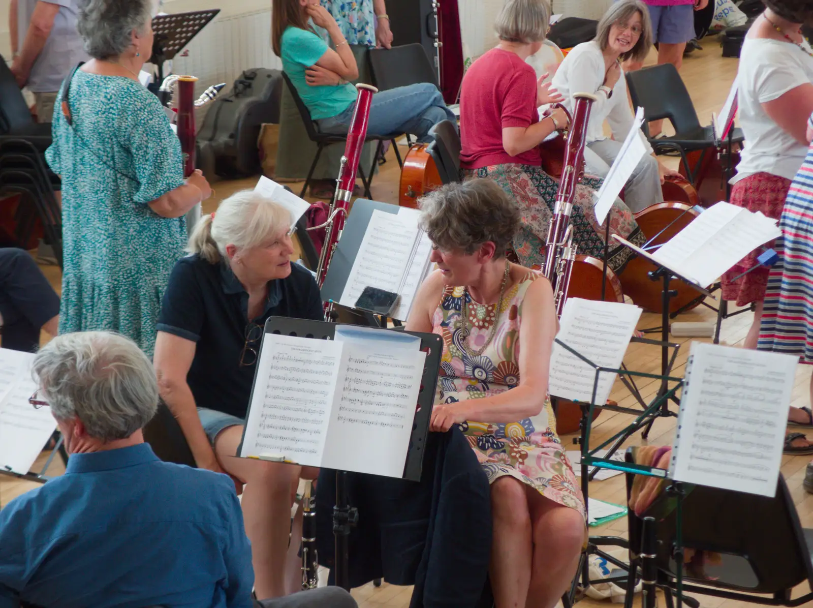 Frances and Vicky from the GSB chat, from An Orchestral Big Play Day, Risby, Suffolk - 4th July 2026