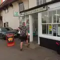 Gaz heads into Debenham Fish and Chips, Sausage and Chips in Debenham, Suffolk - 9th July 2026