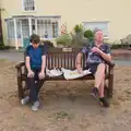 Fred and Gaz eat sausage and chips, Sausage and Chips in Debenham, Suffolk - 9th July 2026