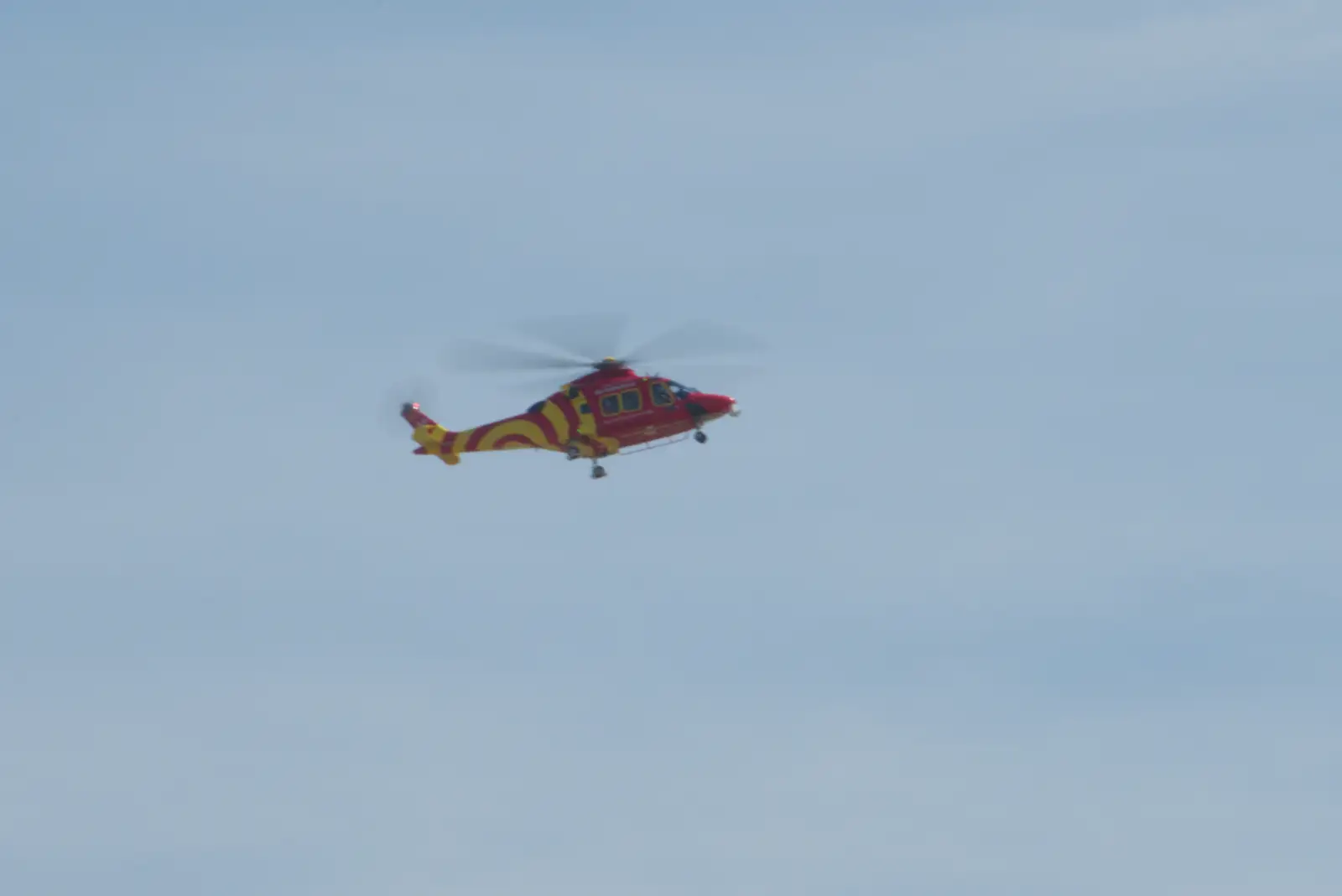 Circular red and yellow stripes on a helicopter, from Sausage and Chips in Debenham, Suffolk - 9th July 2026