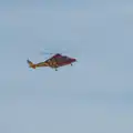 Circular red and yellow stripes on a helicopter, Sausage and Chips in Debenham, Suffolk - 9th July 2026