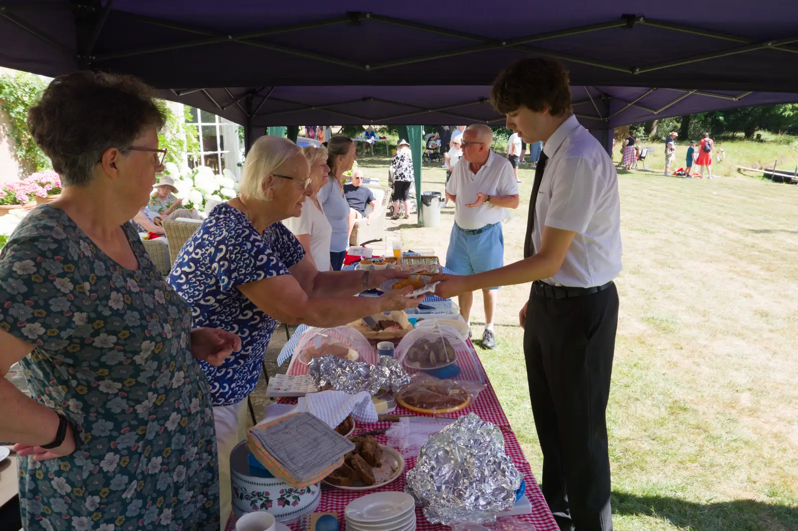 Fred gets some cake in the interval, from The GSB at Barningham, West Suffolk - 11th July 2026