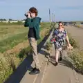 Harry takes a photo from the sea wall, Harry's Karate Kamp, Harbour Campsite, Southwold - 12th July 2026