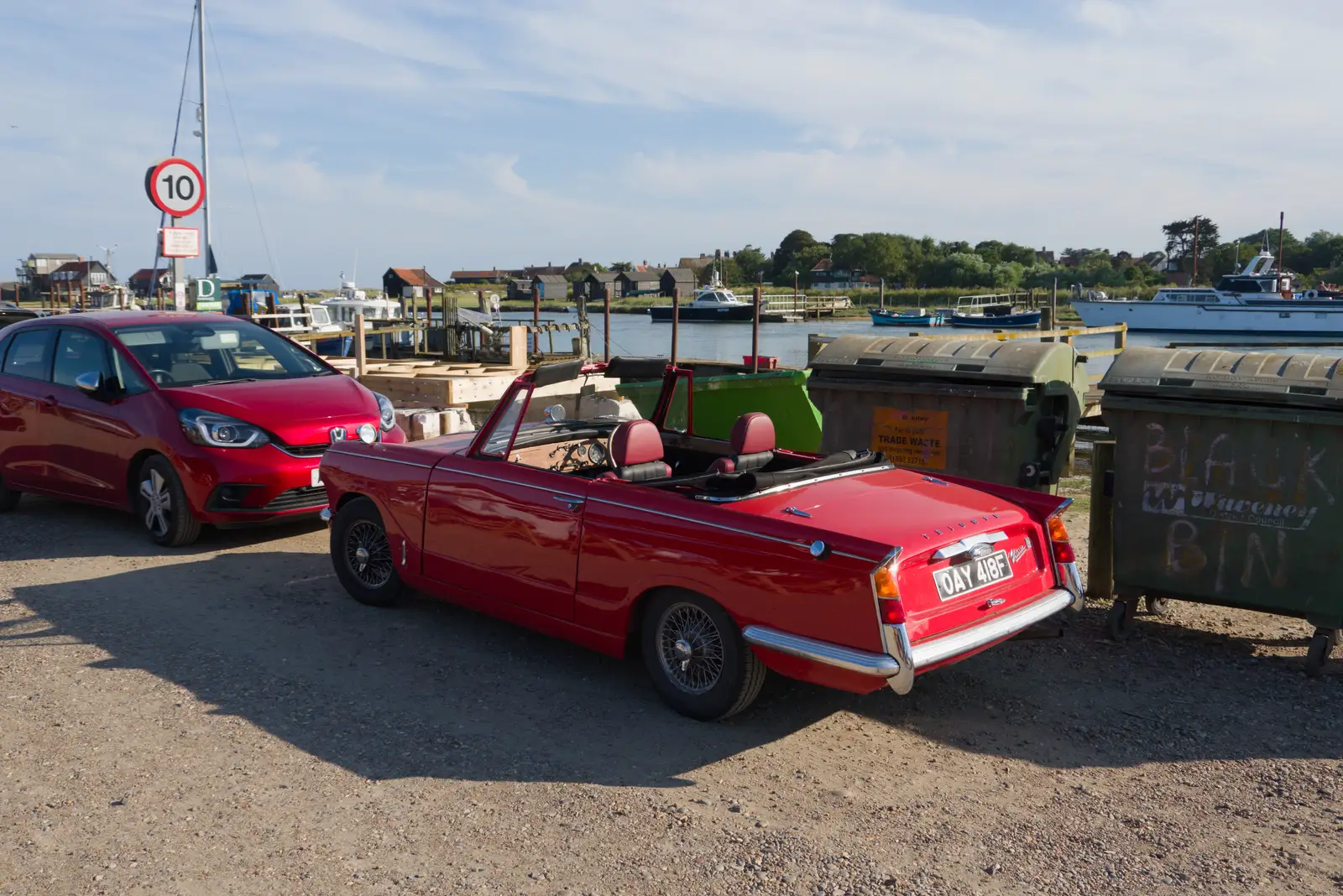 There's a lovely Triumph Herald convertible, from Harry's Karate Kamp, Harbour Campsite, Southwold - 12th July 2026
