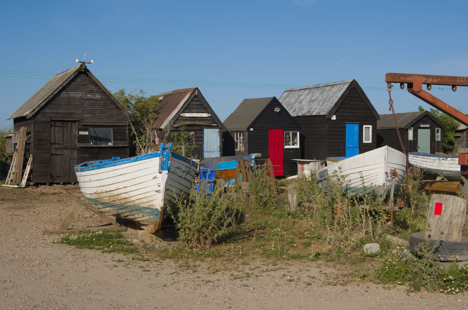 The fishermen's huts of Blackshore, from Harry's Karate Kamp, Harbour Campsite, Southwold - 12th July 2026