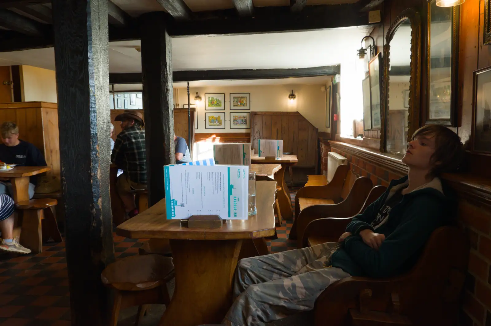 Harry's having a moment of ennui, from Harry's Karate Kamp, Harbour Campsite, Southwold - 12th July 2026
