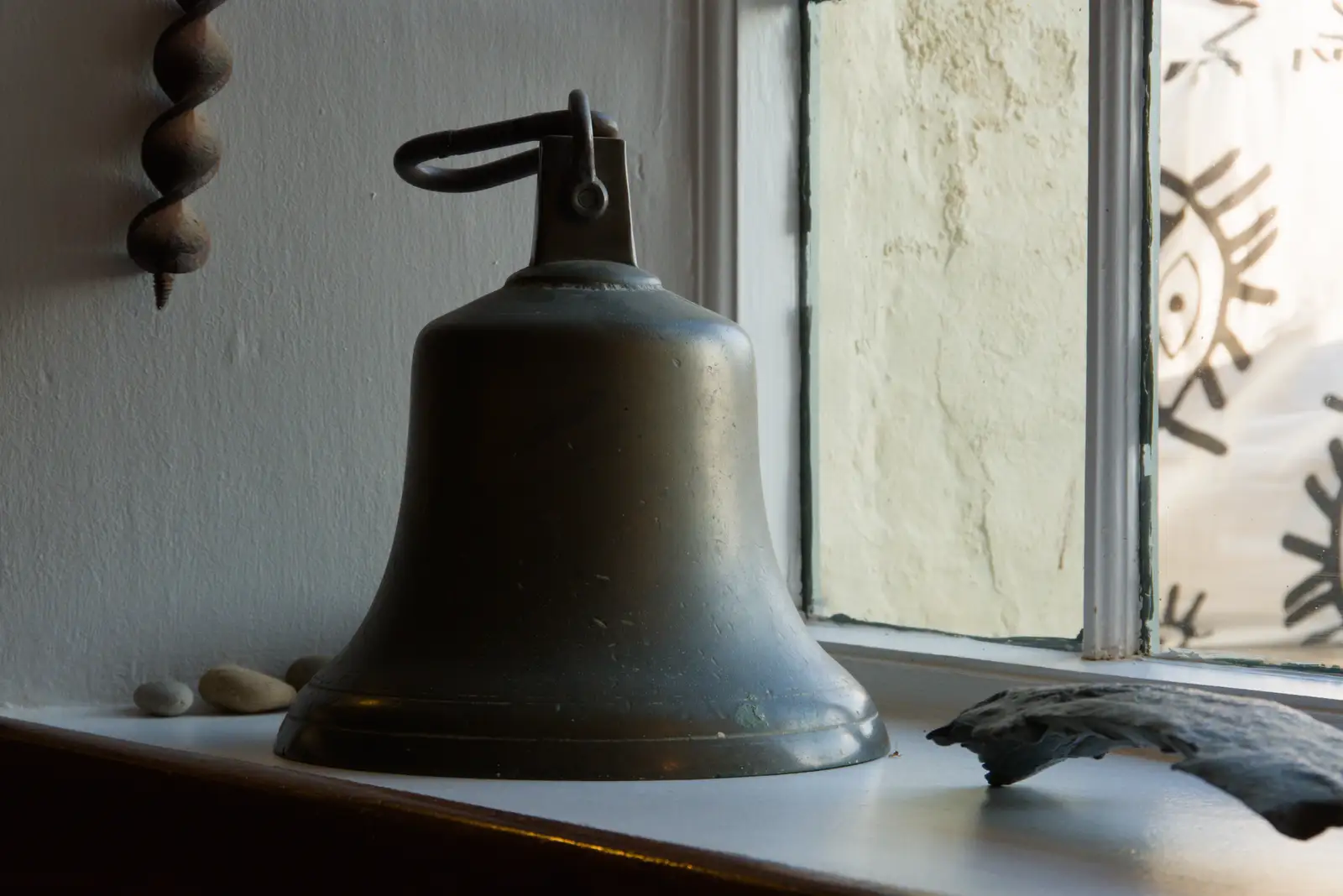 An antique ship's bell, from Harry's Karate Kamp, Harbour Campsite, Southwold - 12th July 2026