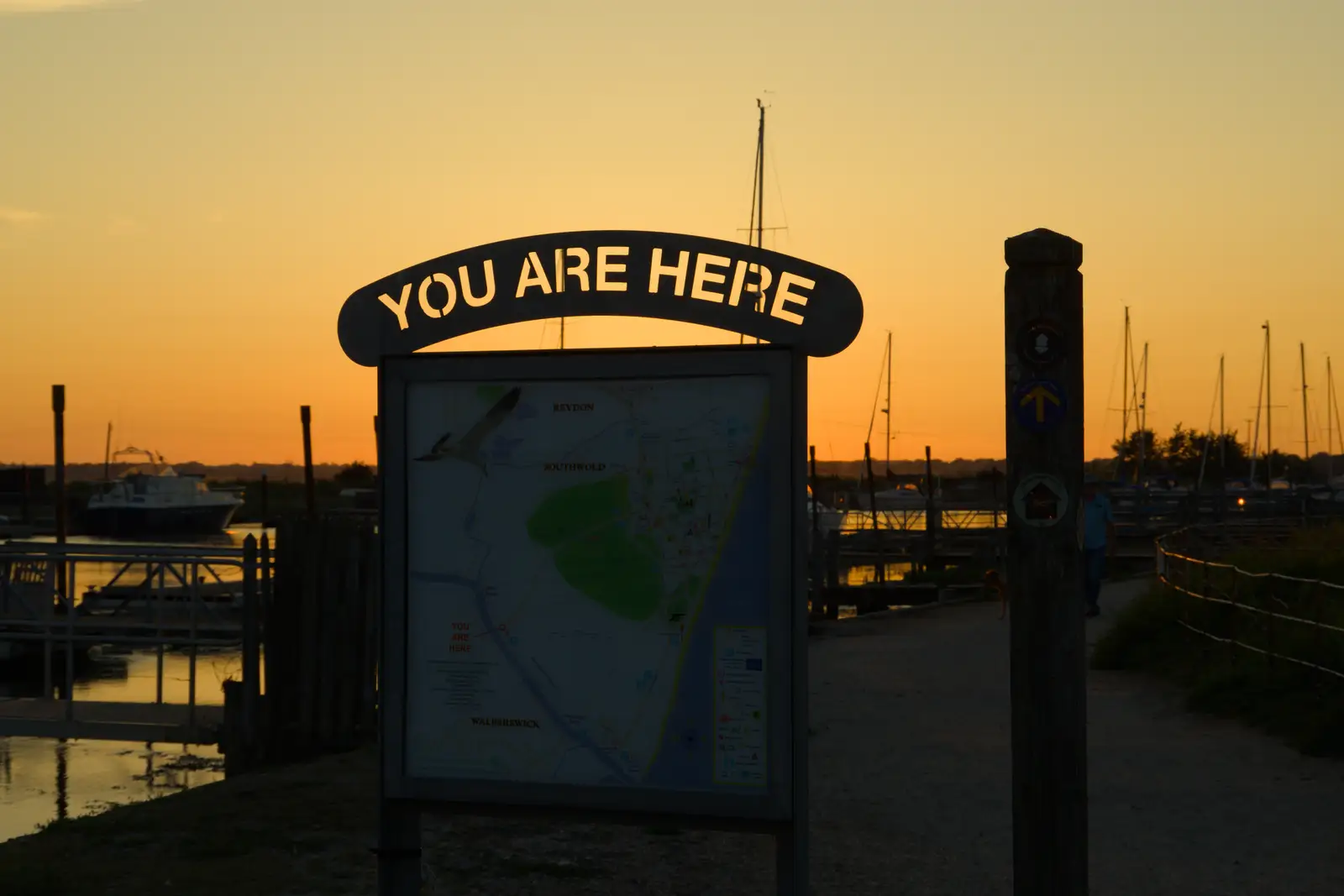 You are here on a sign, from Harry's Karate Kamp, Harbour Campsite, Southwold - 12th July 2026