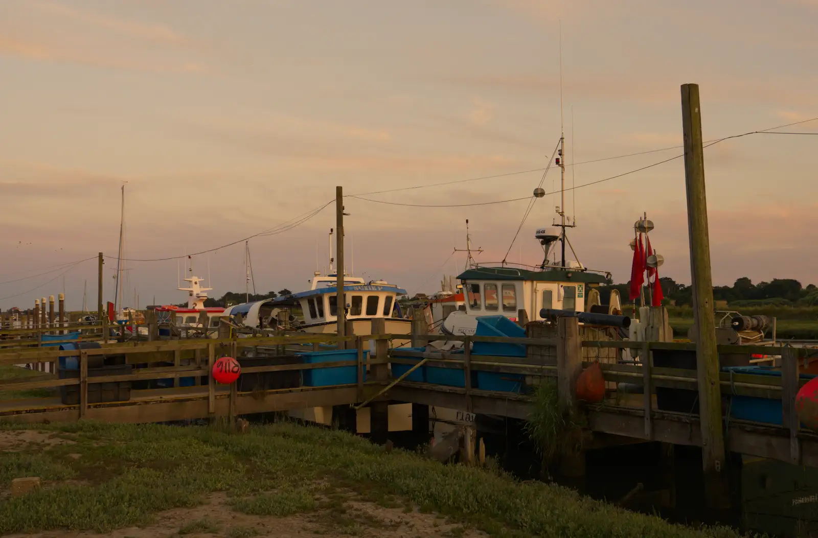 Fishing boats in the dusk, from Harry's Karate Kamp, Harbour Campsite, Southwold - 12th July 2026