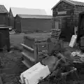Round the back of some fishing huts, Harry's Karate Kamp, Harbour Campsite, Southwold - 12th July 2026