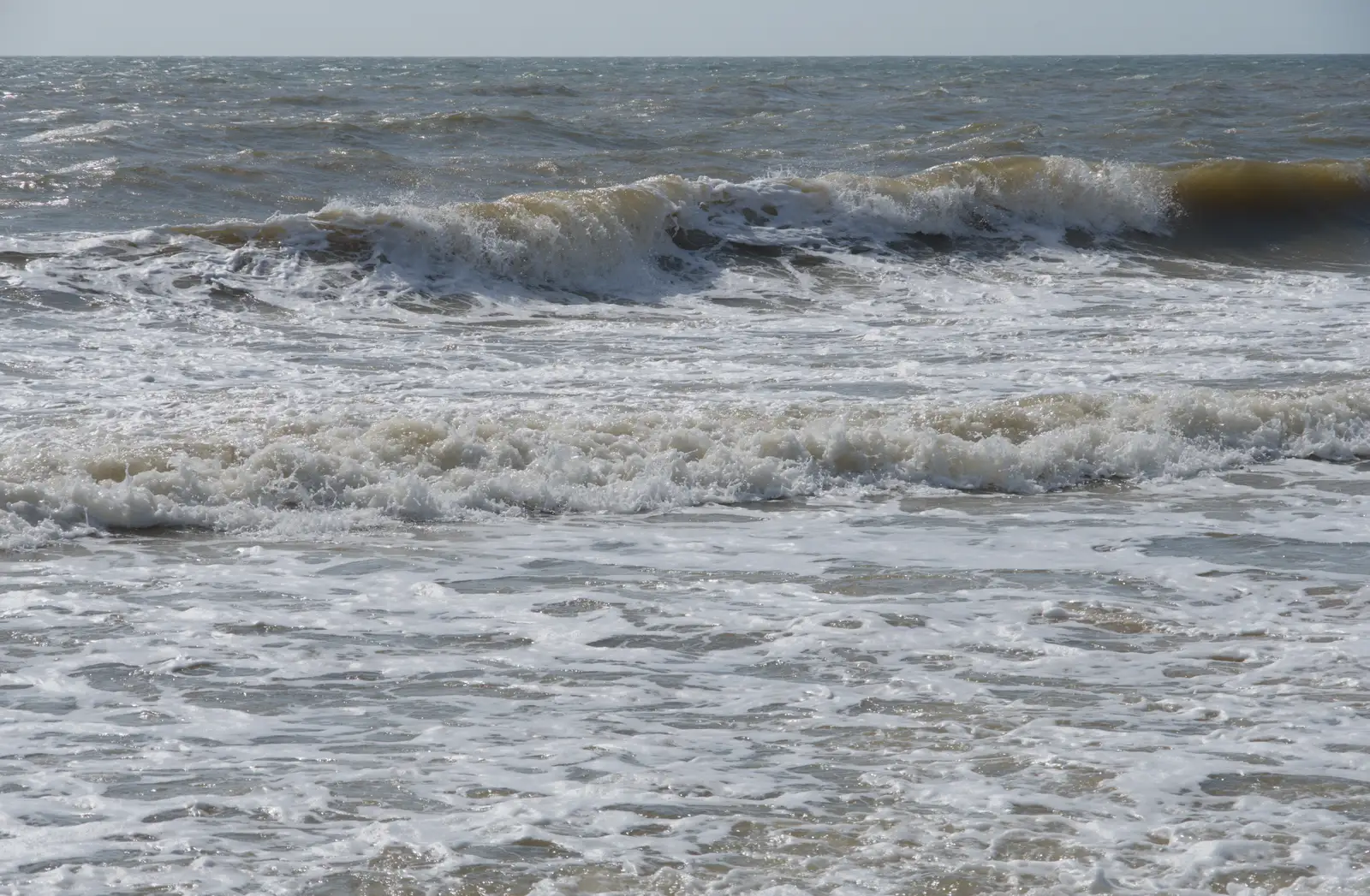 It's fairly wavey out at sea, from Harry's Karate Kamp, Harbour Campsite, Southwold - 12th July 2026