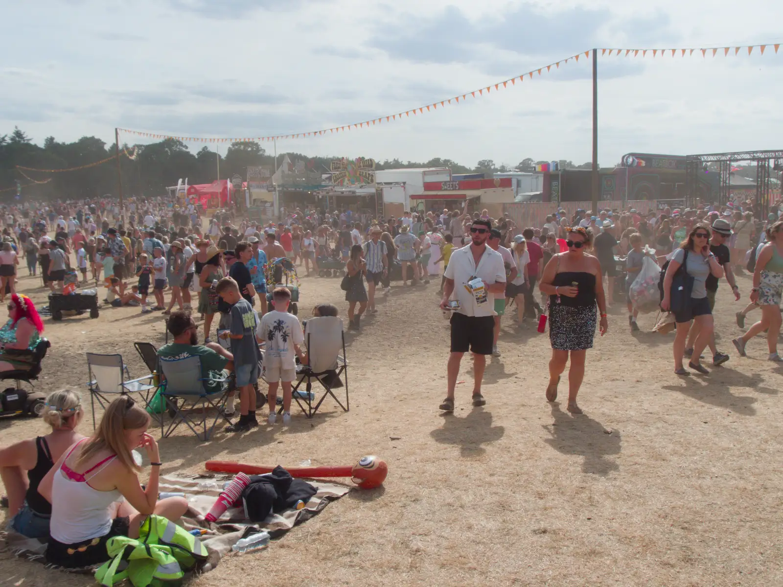 We get our first view of the dust-bowl , from Latitude's Twentieth Edition, Henham Park, Suffolk - 25th July 2026