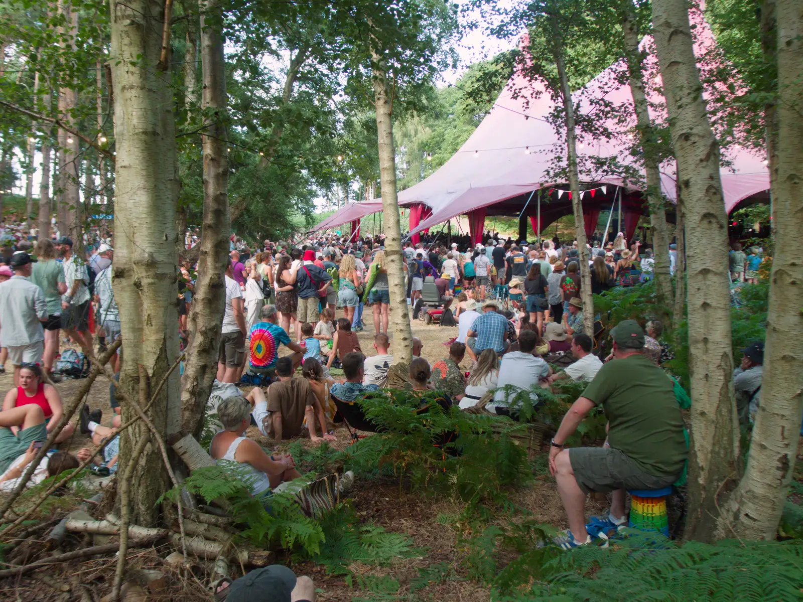 Crowds in the forest, from Latitude's Twentieth Edition, Henham Park, Suffolk - 25th July 2026