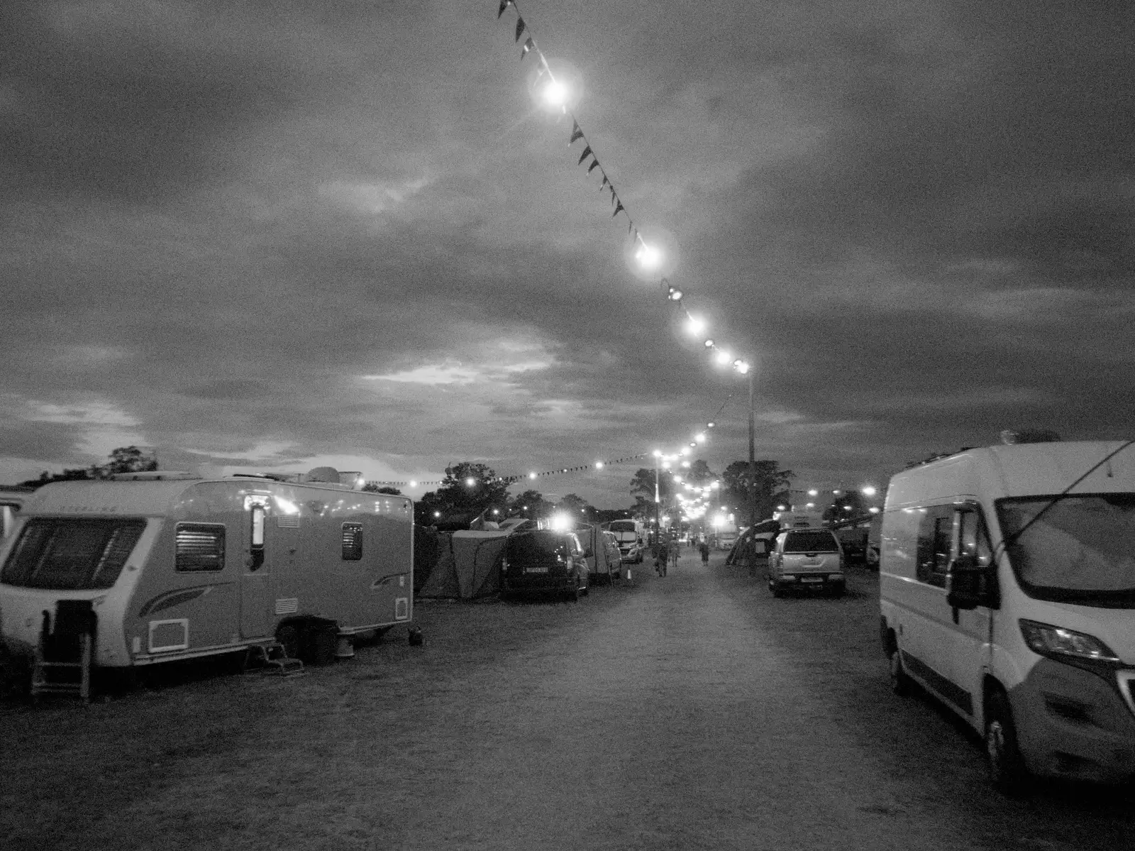 We follow the lights in the vast campervan area, from Latitude's Twentieth Edition, Henham Park, Suffolk - 25th July 2026