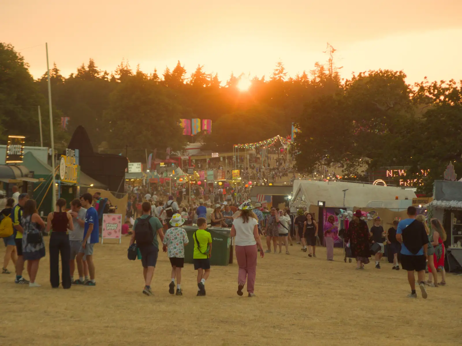 The sun sets over Henham Park, from Latitude's Twentieth Edition, Henham Park, Suffolk - 25th July 2026