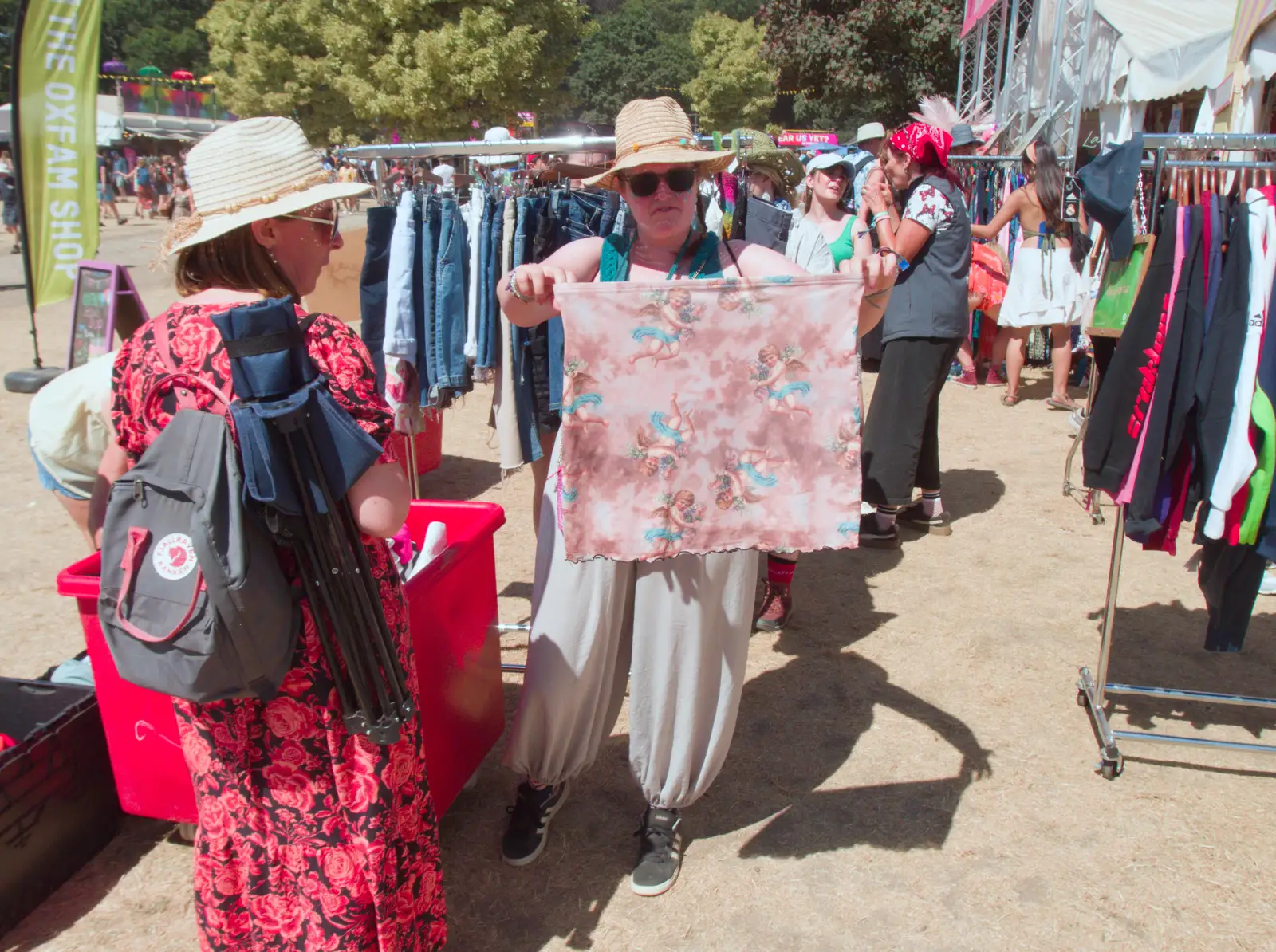 Isobel's not impressed with a charity-shop find, from Latitude's Twentieth Edition, Henham Park, Suffolk - 25th July 2026