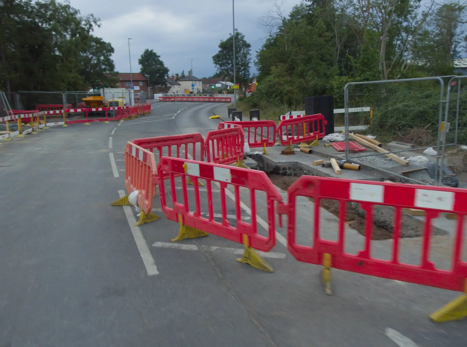 The Scole Road is properly closed, from A July Miscellany: Scole and a Ride To Pulham, Norfolk - 30th July 2026