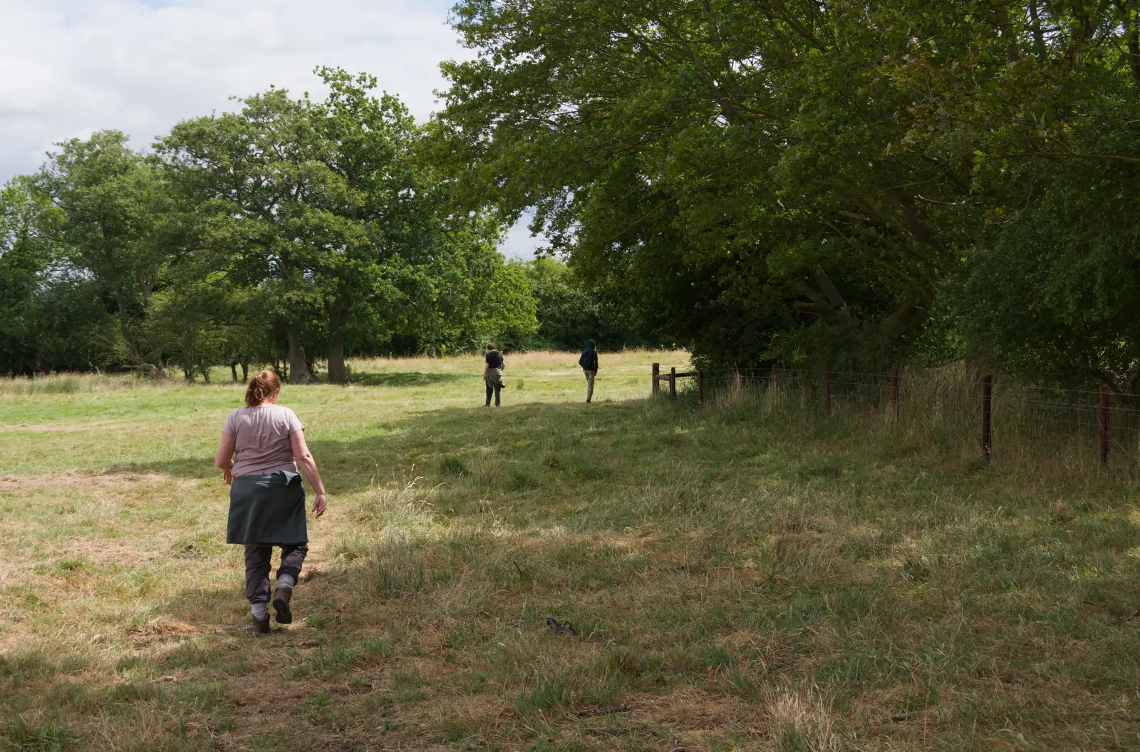 Isobel follows the boys, from A July Miscellany: Scole and a Ride To Pulham, Norfolk - 30th July 2026