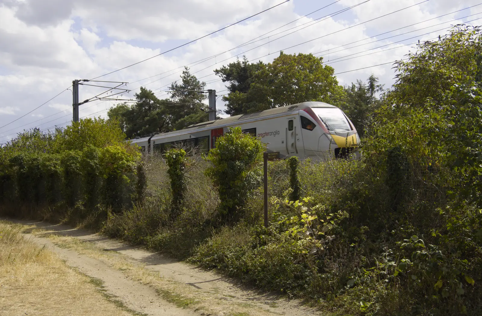 The Greater Anglia train from London, from A Postcard From: Needham Market, Suffolk - 31st July 2026