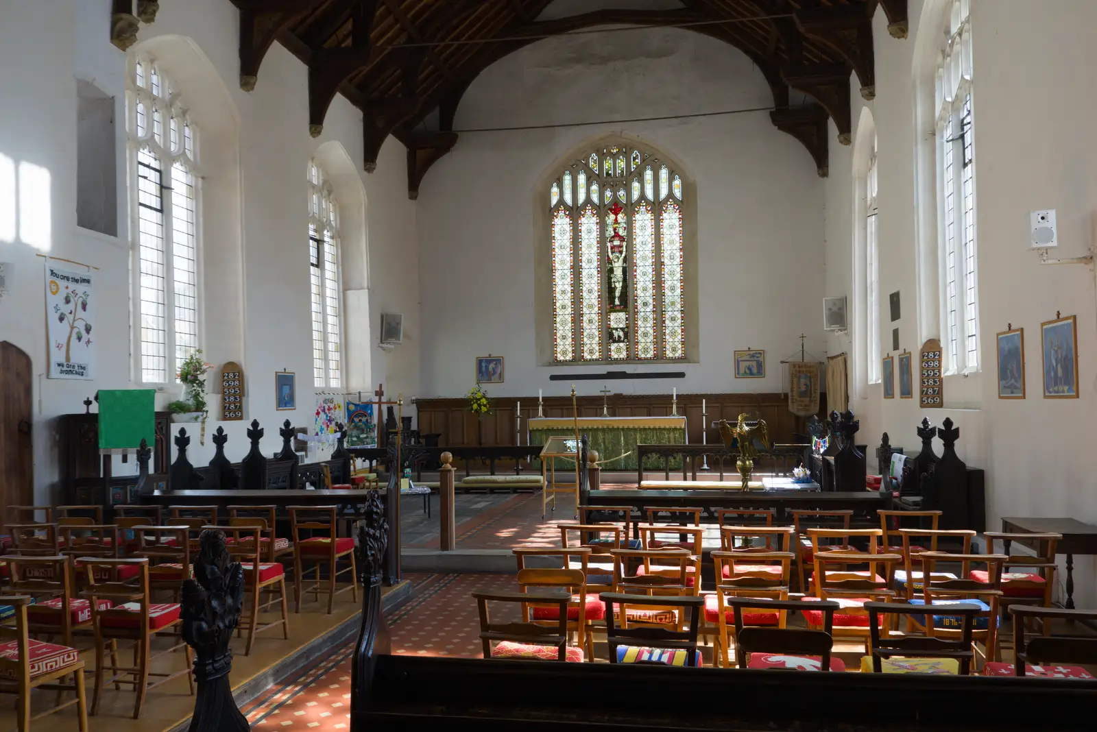 The wide, bright nave of St. John the Baptist, from A Postcard From: Needham Market, Suffolk - 31st July 2026
