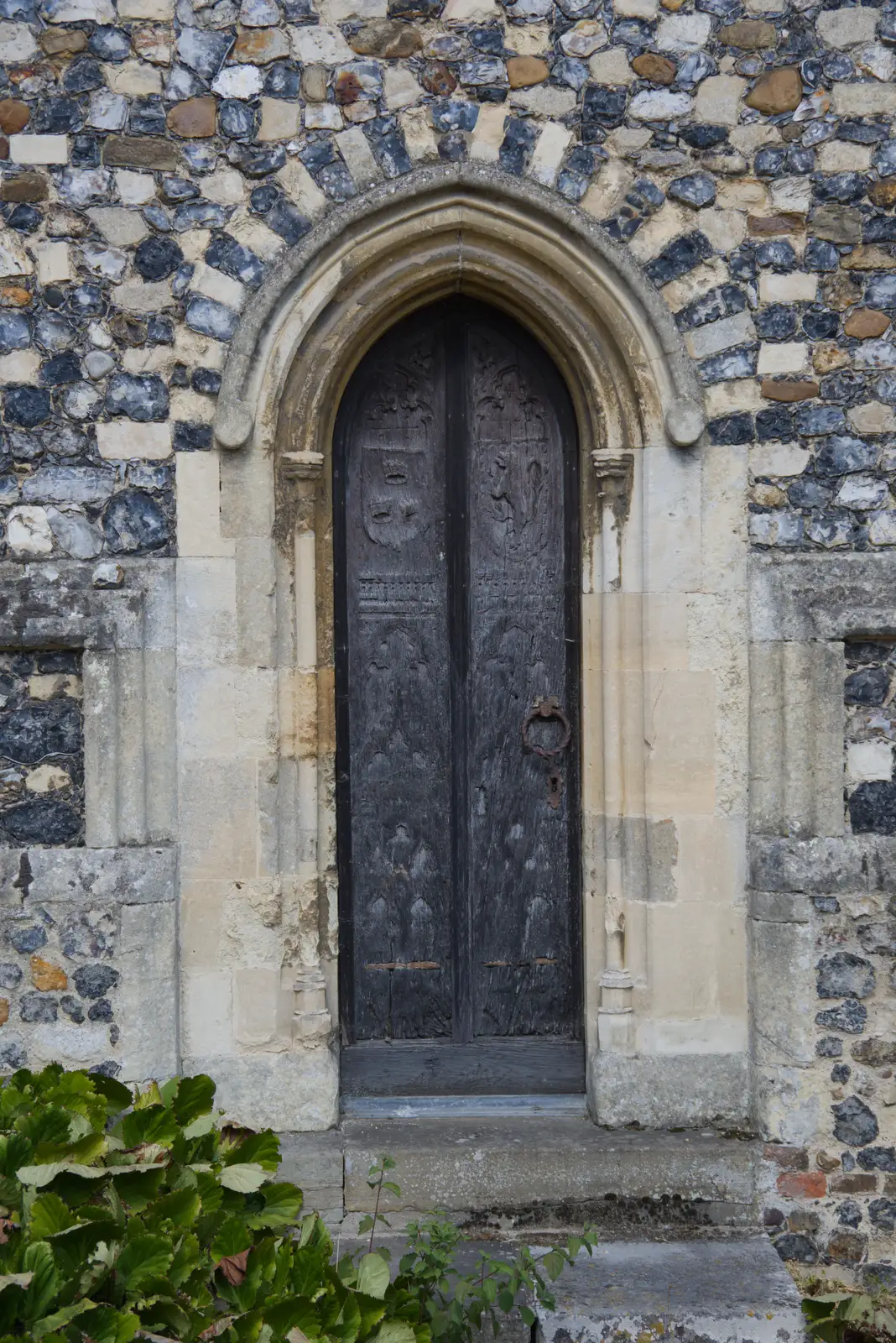 An original carved mediaeval door, from A Postcard From: Needham Market, Suffolk - 31st July 2026