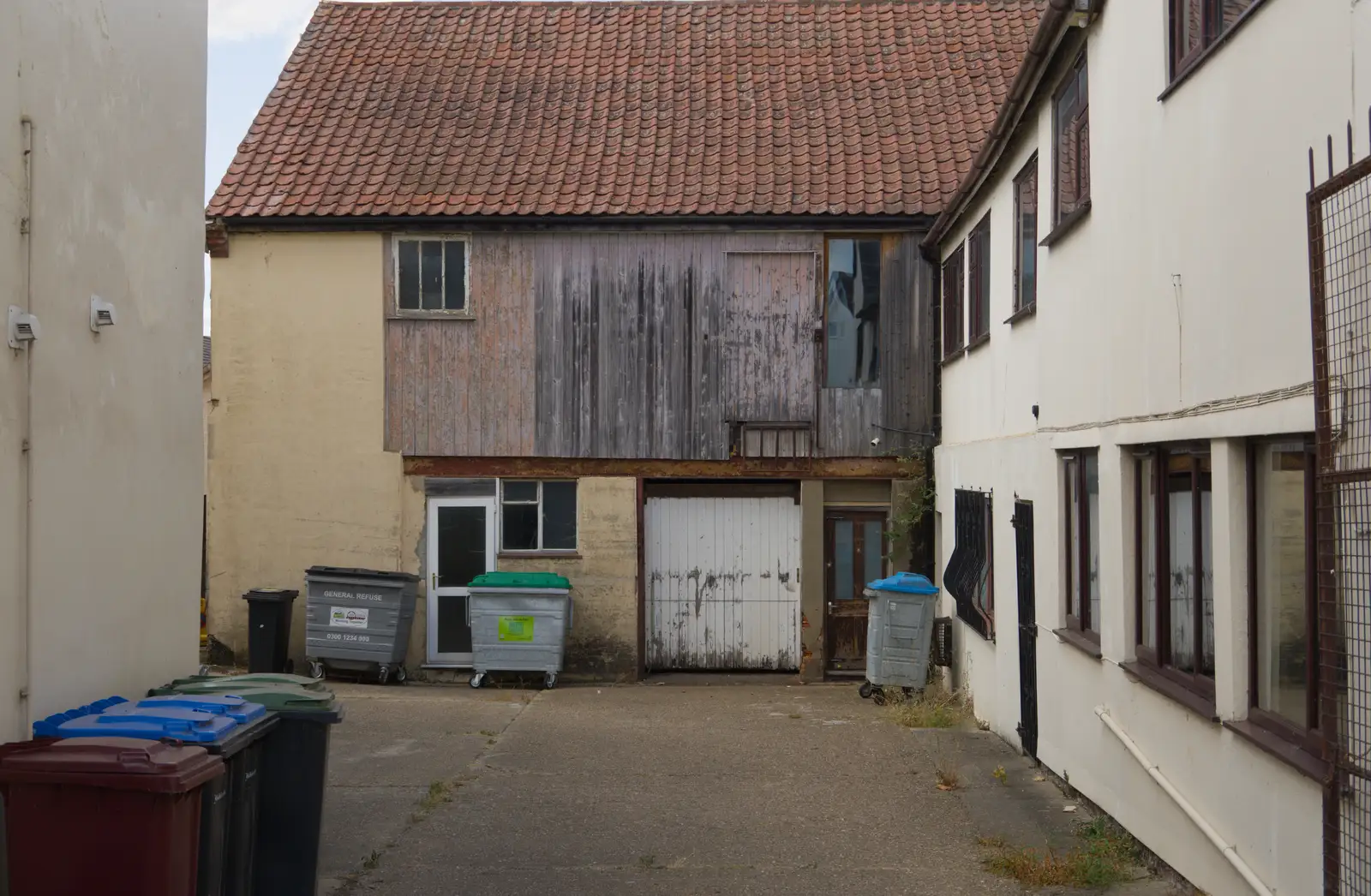 Bins in a back yard, from A Postcard From: Needham Market, Suffolk - 31st July 2026