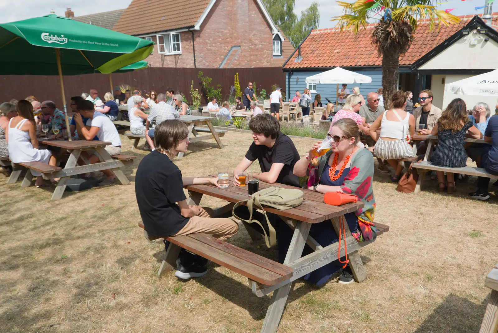 Harry, Fred and Isobel in the beer garden, from Music in the Beer Garden, Trowel and Hammer, Cotton - 2nd August 2026