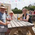 Marc and his mum on a bench, Music in the Beer Garden, Trowel and Hammer, Cotton - 2nd August 2026