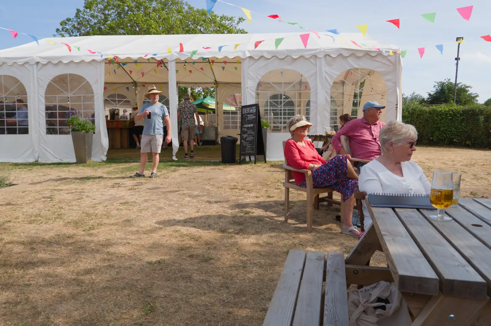 Marc comes back from the beer tent, from Music in the Beer Garden, Trowel and Hammer, Cotton - 2nd August 2026