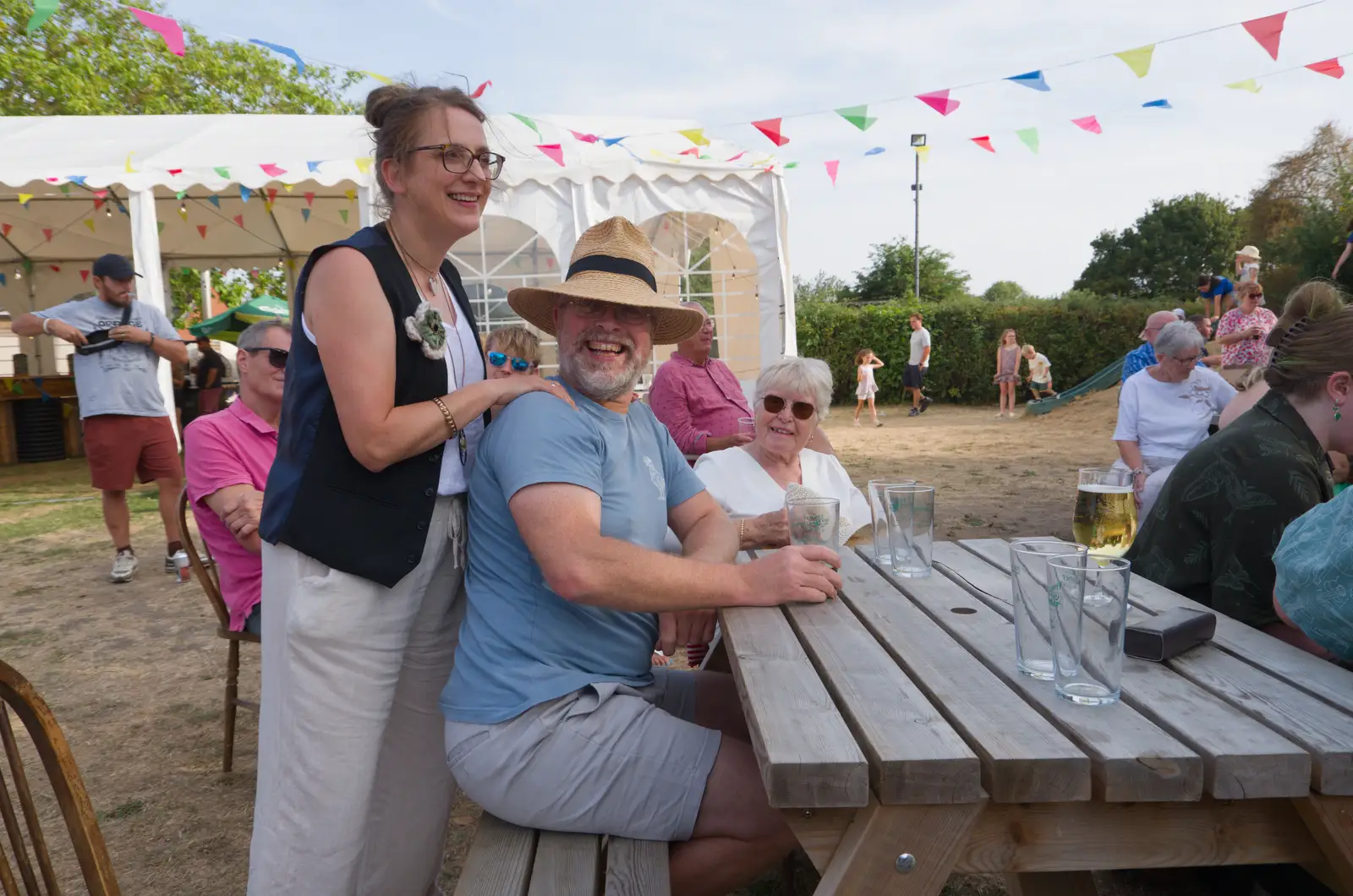 Marc gets a shoulder rub, from Music in the Beer Garden, Trowel and Hammer, Cotton - 2nd August 2026
