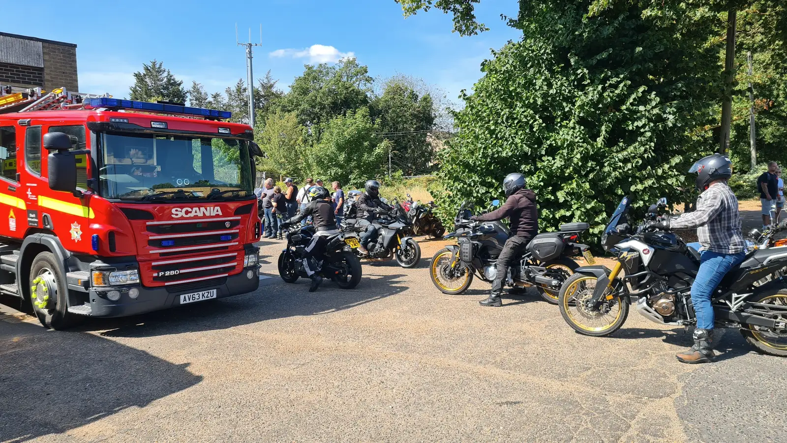 Bikes by a fire engine, from An Alternate Reality, and the BSCC in Harleston, Norfolk - 6th August 2026