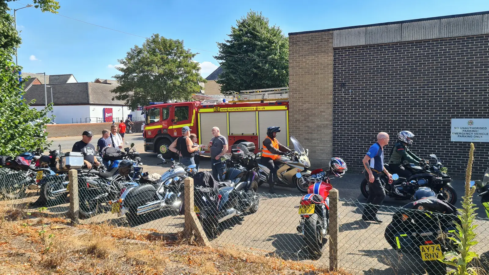 A load of bikes by the fire station, from An Alternate Reality, and the BSCC in Harleston, Norfolk - 6th August 2026