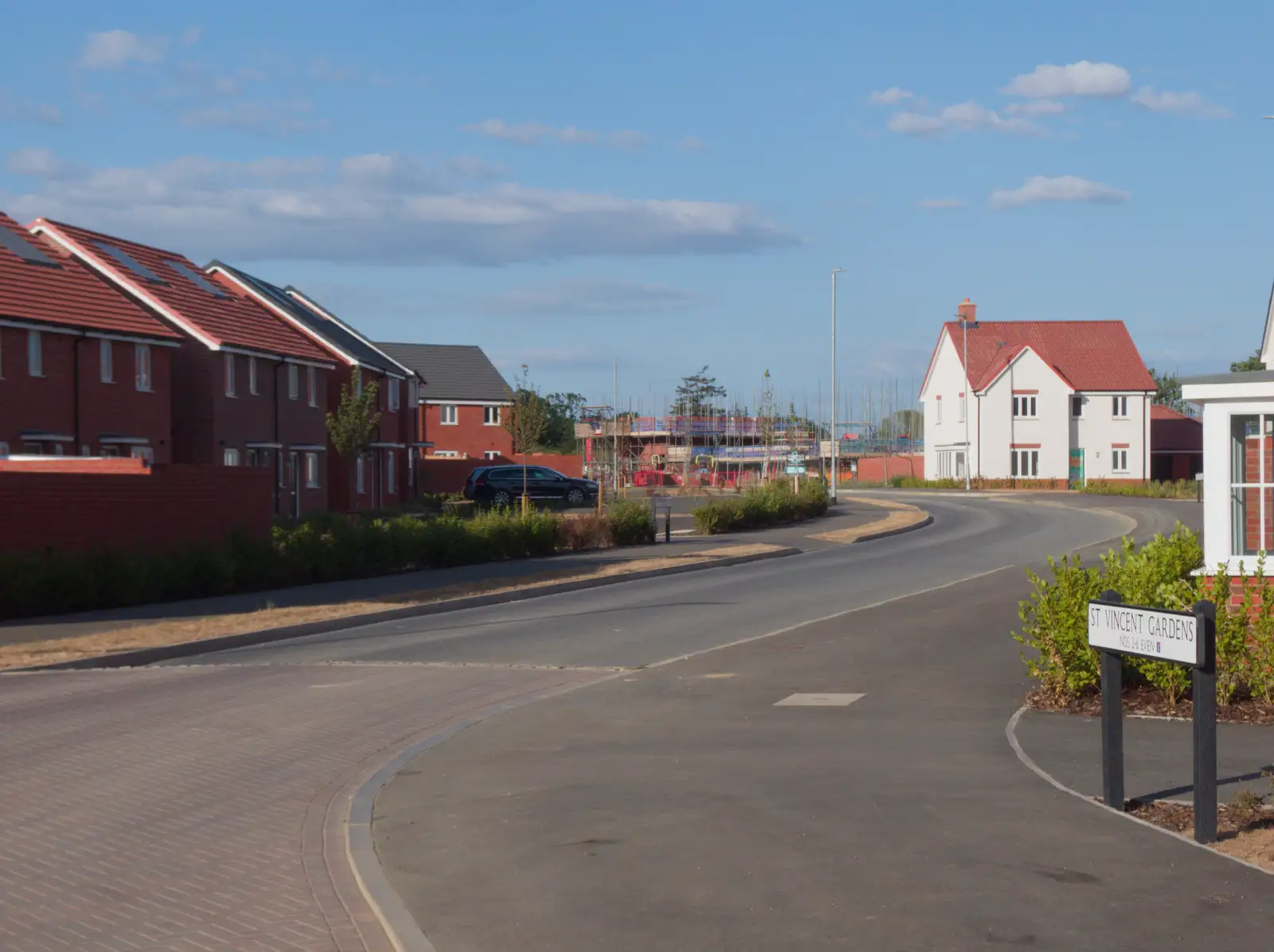 On St. Vincent Gardens, in the new estate, from An Alternate Reality, and the BSCC in Harleston, Norfolk - 6th August 2026