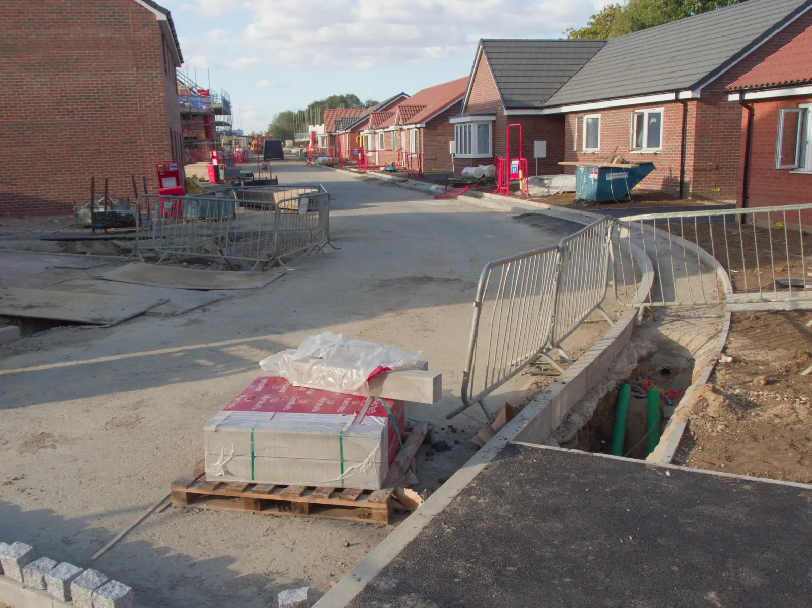 A new road of bungalows is under construction, from An Alternate Reality, and the BSCC in Harleston, Norfolk - 6th August 2026