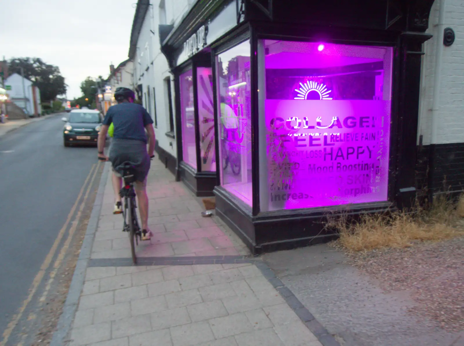 We cycle past a very purple shop, from An Alternate Reality, and the BSCC in Harleston, Norfolk - 6th August 2026