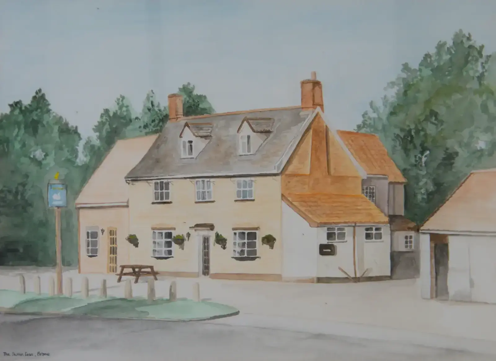 Another of Nosher's Swan paintings, from Alan's 80th Birthday, Eye, Suffolk - 8th August 2026