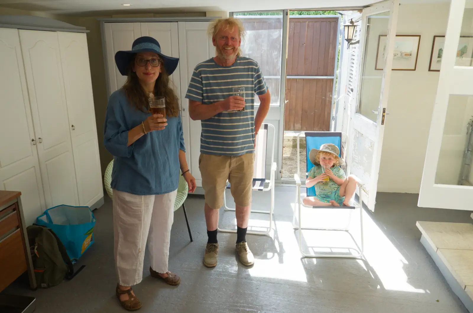Suey and Wavy in Alan's bar, from Alan's 80th Birthday, Eye, Suffolk - 8th August 2026