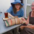 Sandie shows off a funky bag, Alan's 80th Birthday, Eye, Suffolk - 8th August 2026