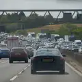 Harry gets another photo of stacked M25 traffic, Walking the Ridgeway: Chiseldon to Avebury, Wiltshire - 10th August 2026