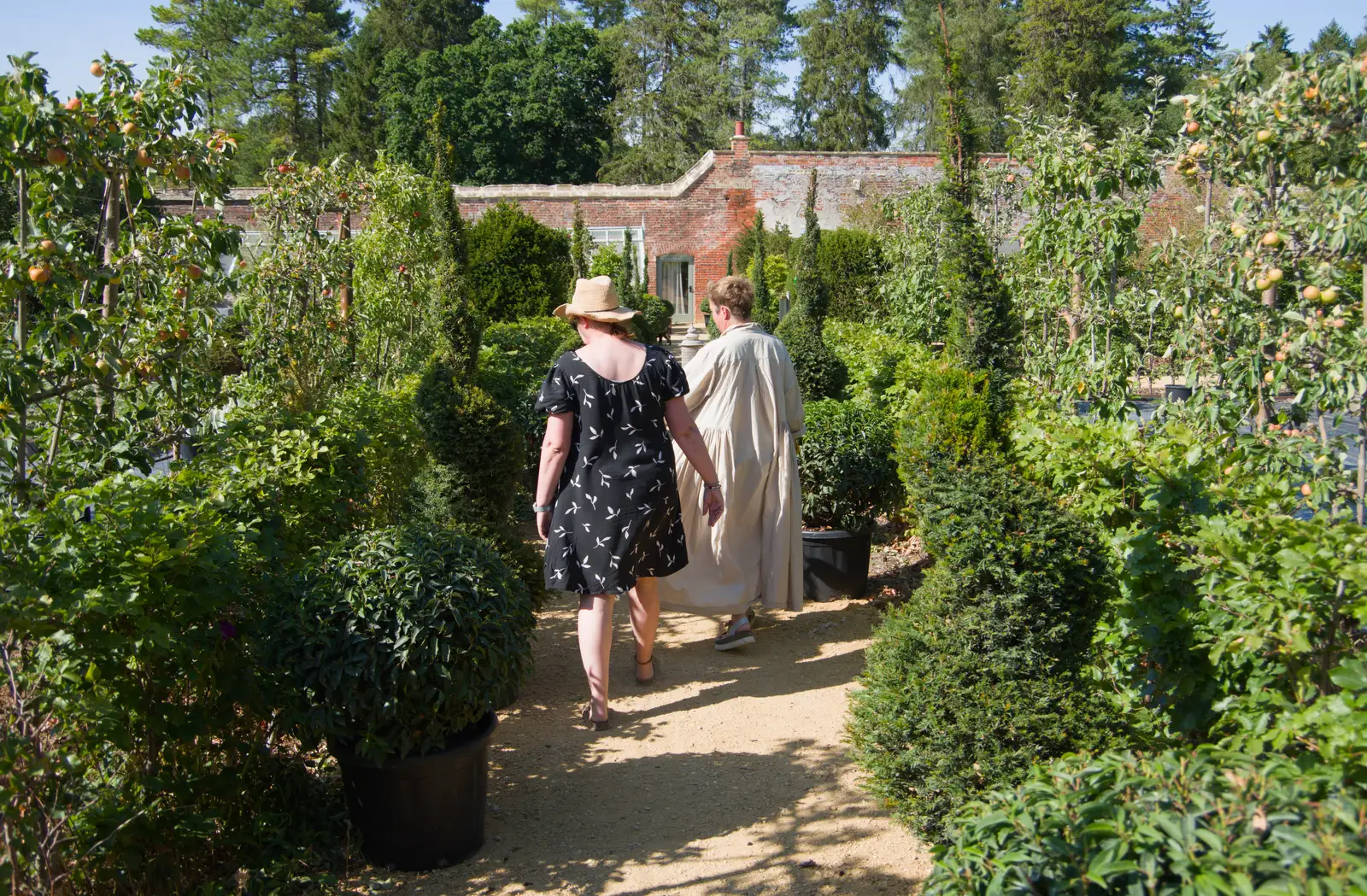 Isobel and Jules in the walled garden, from Walking the Ridgeway: Chiseldon to Avebury, Wiltshire - 10th August 2026