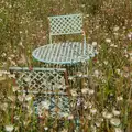 A bistro table and chairs in the wildflowers, Walking the Ridgeway: Chiseldon to Avebury, Wiltshire - 10th August 2026