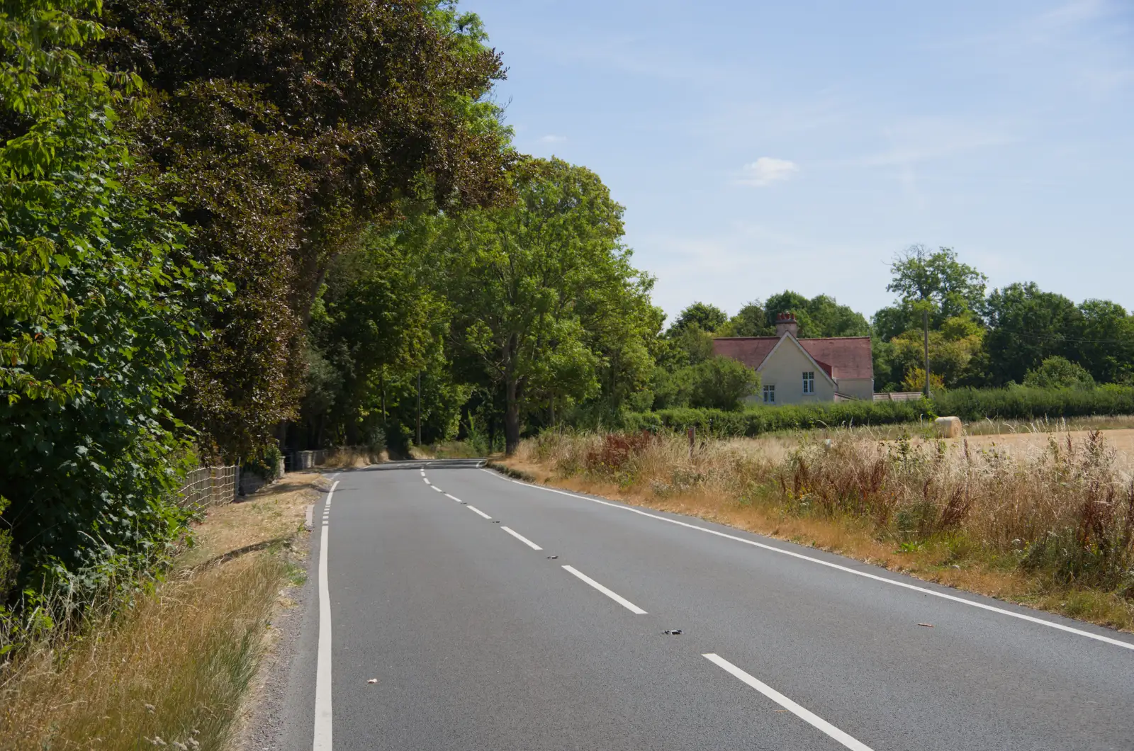 Looking back down the road to Chiseldon, from Walking the Ridgeway: Chiseldon to Avebury, Wiltshire - 10th August 2026