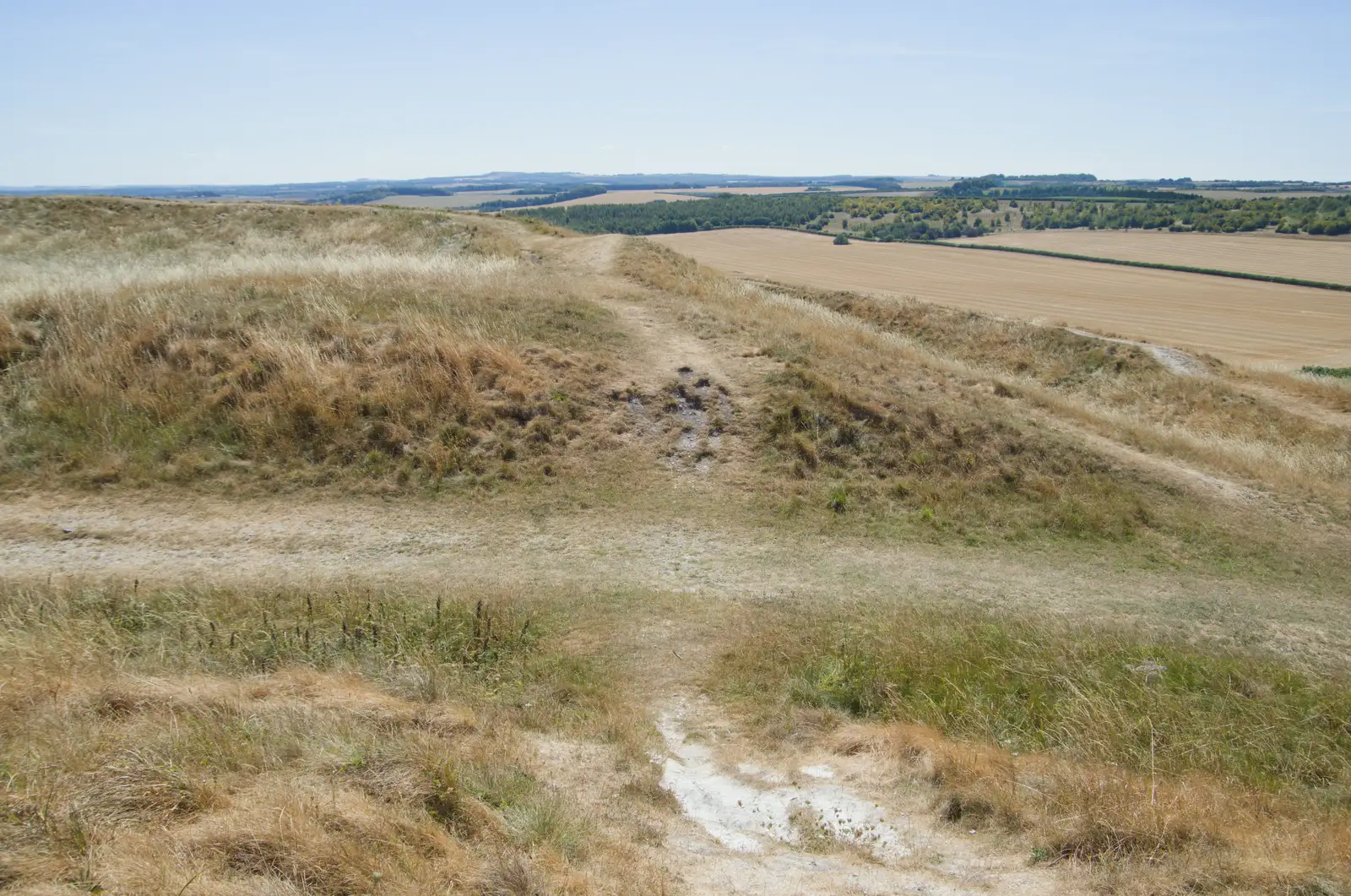 A view from Barbury Castle - an iron-age hill fort, from Walking the Ridgeway: Chiseldon to Avebury, Wiltshire - 10th August 2026