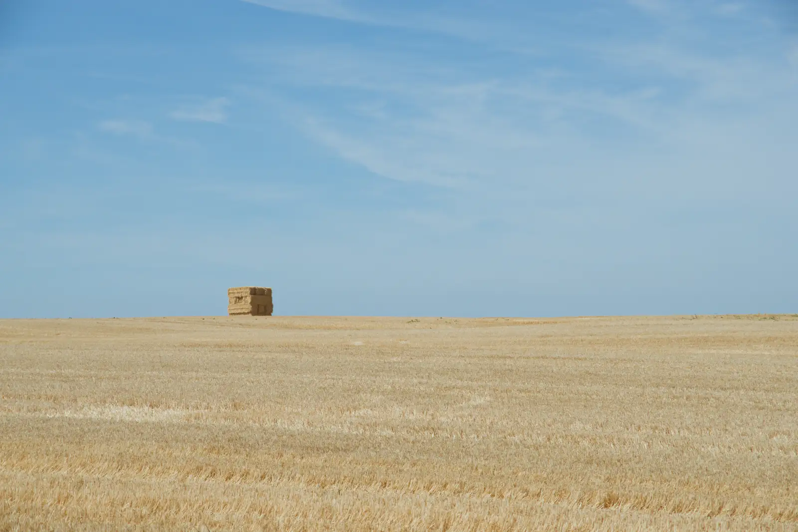 A solitary pile of straw bales in a field, from Walking the Ridgeway: Chiseldon to Avebury, Wiltshire - 10th August 2026