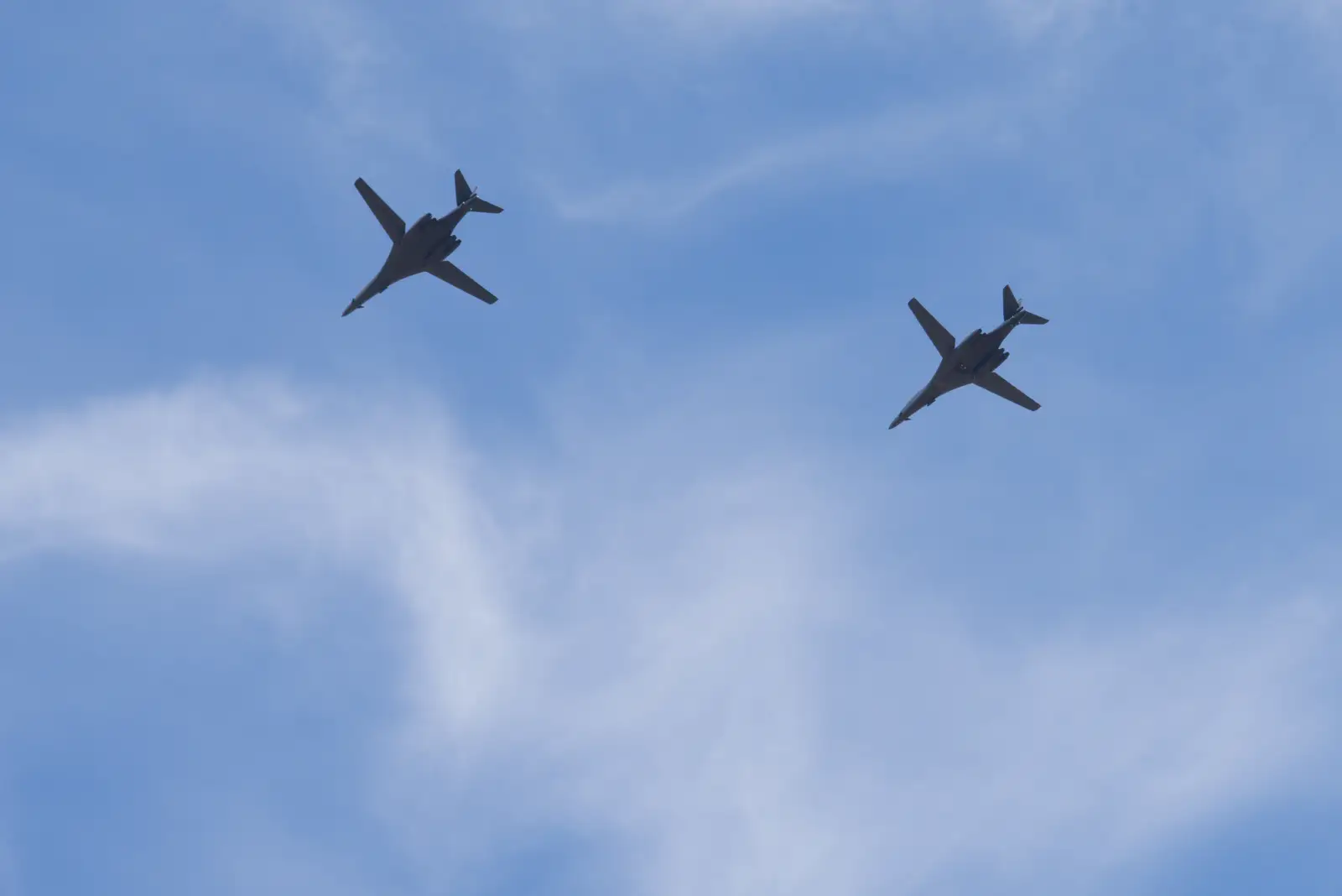 A pair of B-1B Lancers flies over the pub, from Walking the Ridgeway: Chiseldon to Avebury, Wiltshire - 10th August 2026