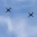 A pair of B-1B Lancers flies over the pub, Walking the Ridgeway: Chiseldon to Avebury, Wiltshire - 10th August 2026