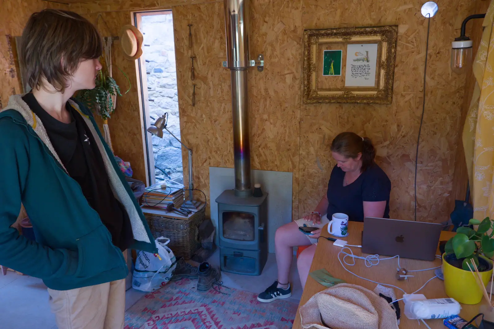 Isobel in the woodshed, from Walking the Ridgeway: Chiseldon to Avebury, Wiltshire - 10th August 2026