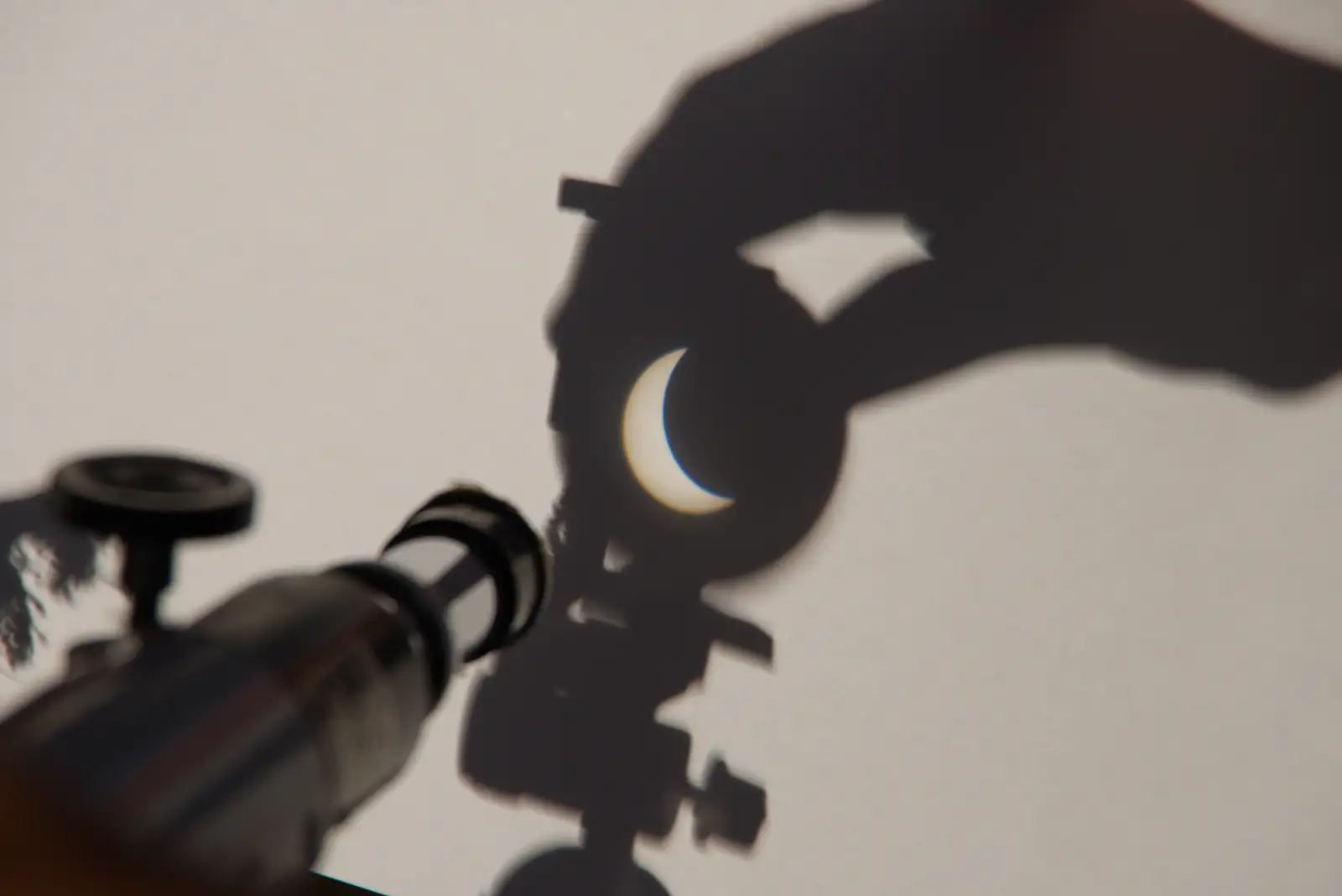 The eclipse is well underway, from Eclipse and Chips, Brome, Suffolk - 12th August 2026