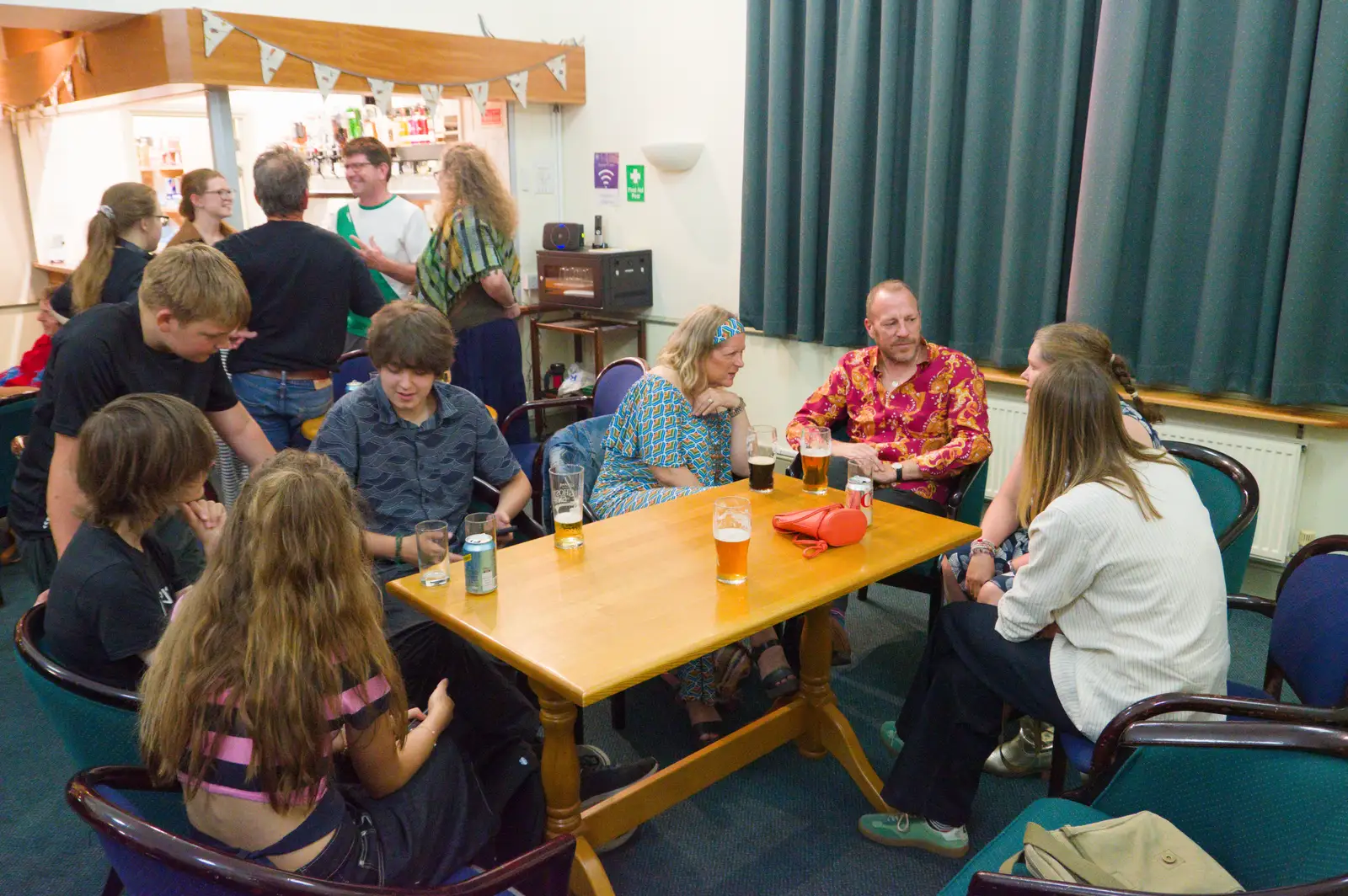 Conversation in Hoxne Village Hall, from Vicky's 50th Birthday, St. Edmund's Hall, Hoxne - 15th August 2026